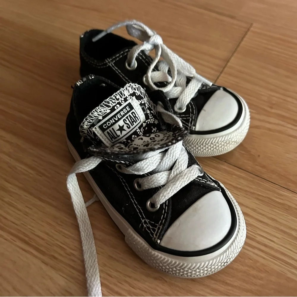 Converse Black Double Tongue All Star Sneakers Infant 5